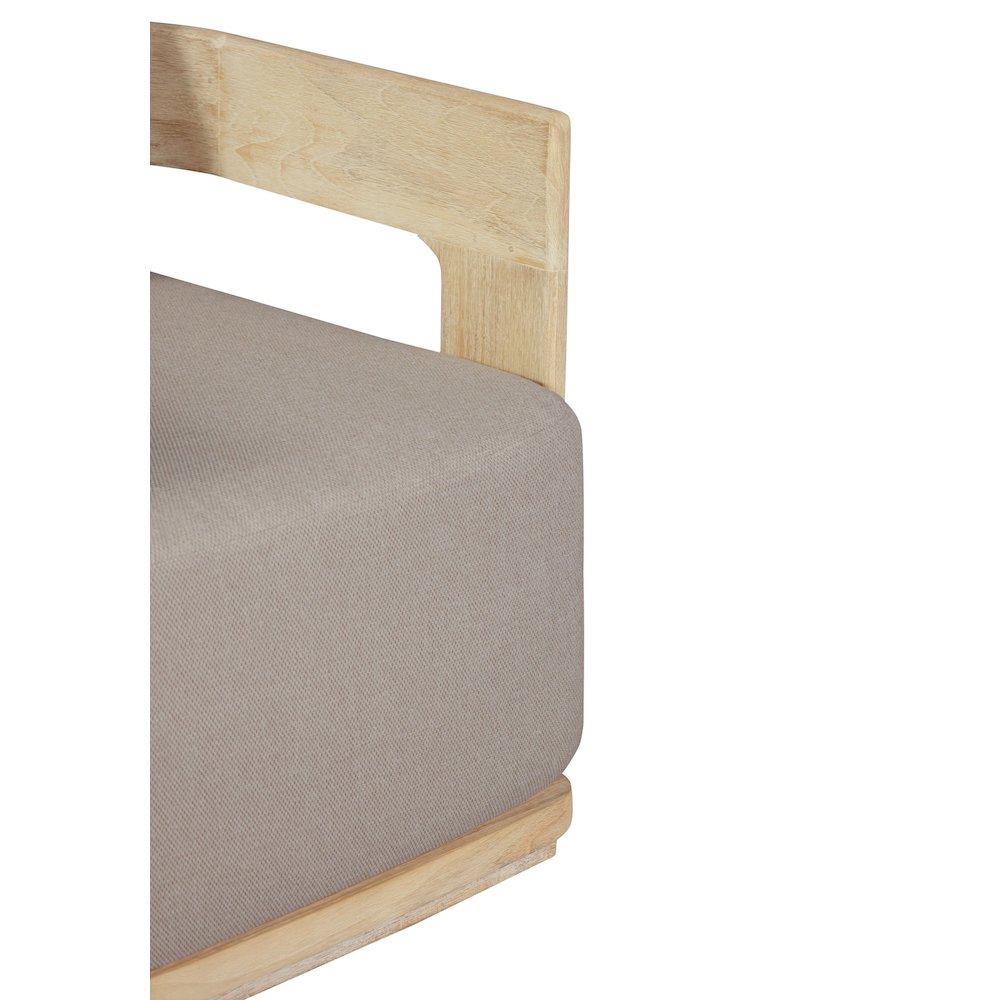Eclipse Outdoor Solid Teak Wood Chair Natural Look - Gray Fabric. Picture 4