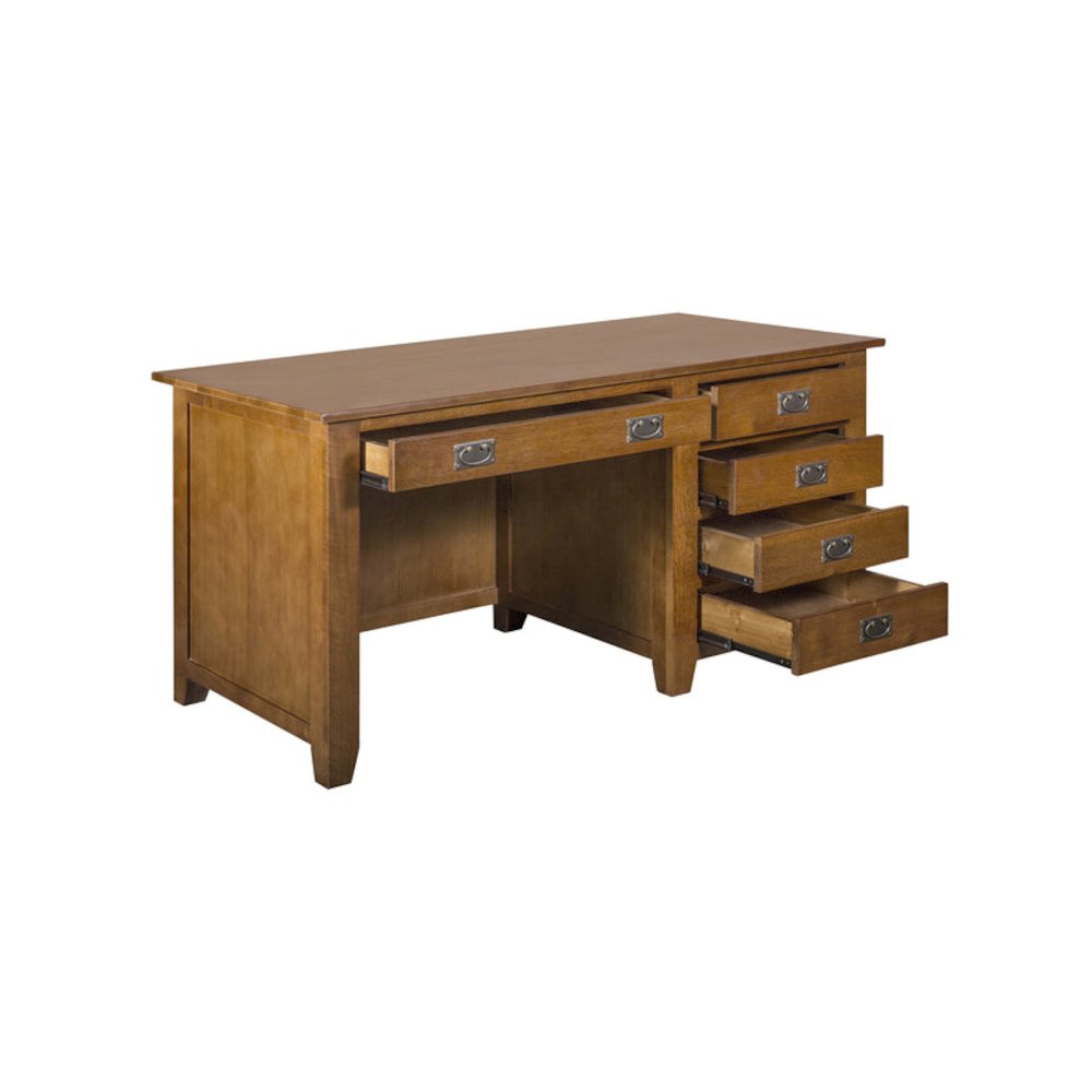 Mission 5 Drawer Library Desk - Michael's Cherry. Picture 2