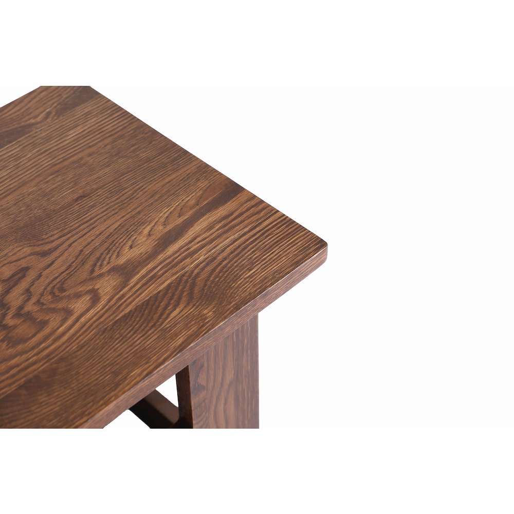 Mission Solid Oak Square End Table with Cut Outs - Walnut. Picture 4