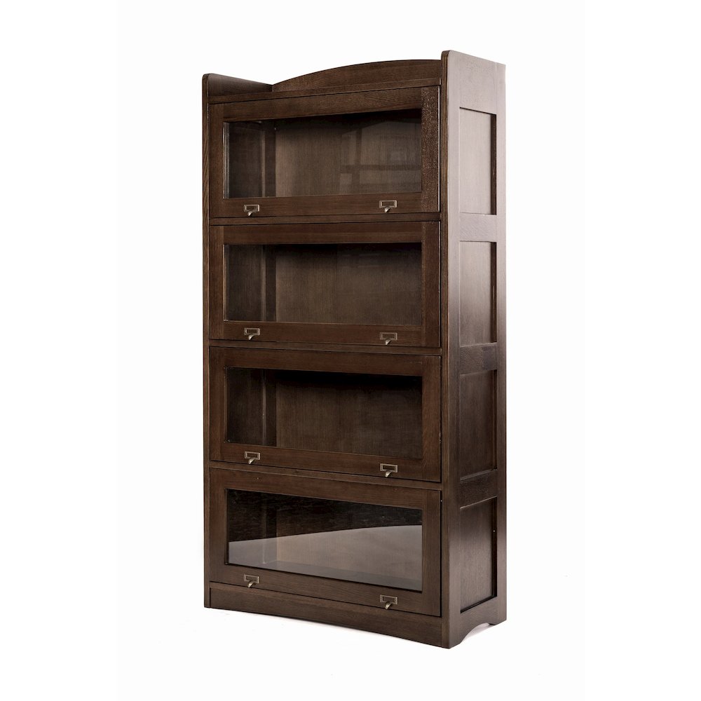 Mission Quarter Sawn Oak 4 Stack Barrister Bookcase - Walnut. Picture 3