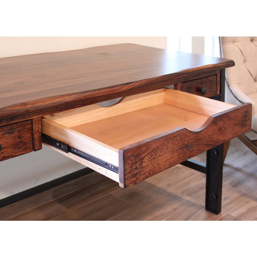 Granville Parota 3 Drawer Desk. Picture 2