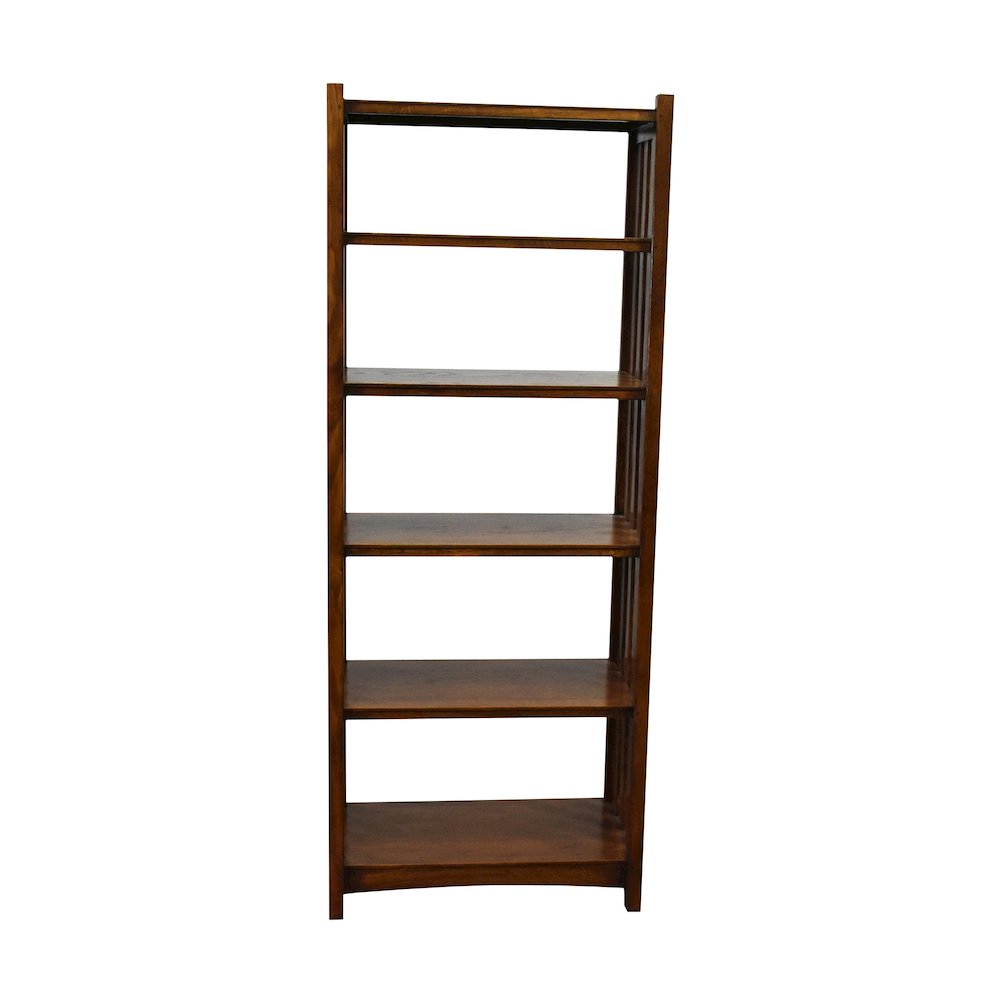 Mission Spindle Side 5 Shelf Bookcase - Walnut (W1). Picture 2