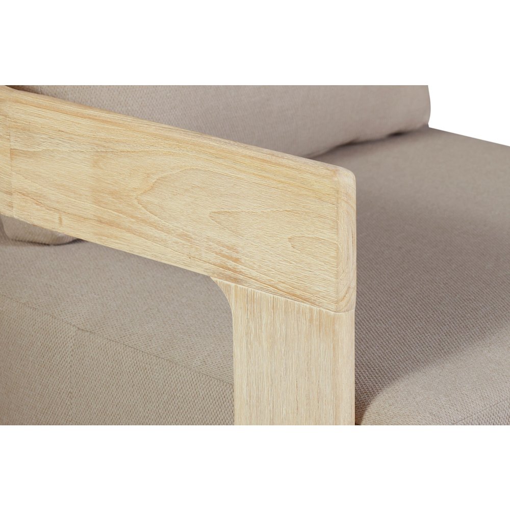 Eclipse Outdoor Solid Teak Wood Chair Natural Look - Gray Fabric. Picture 5