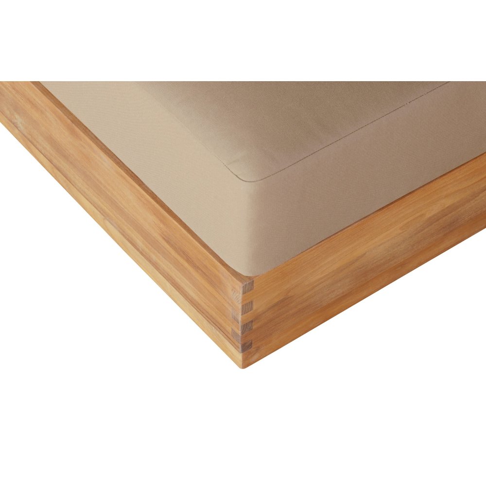 Imperial Grove Outdoor Solid Teak Wood Ottoman Upholstered Cushion. Picture 4