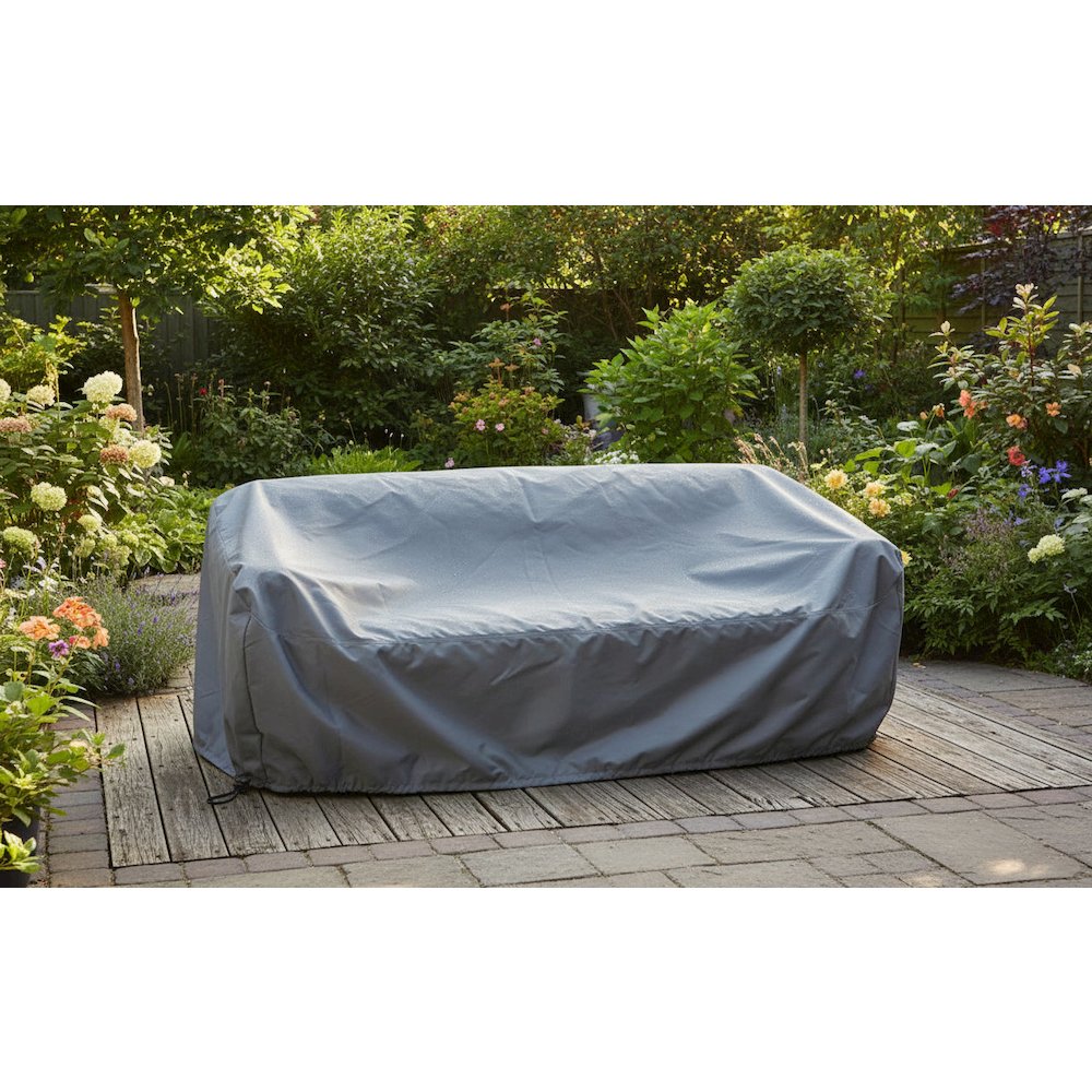 Serene Outdoor Sofa 91" – Cream Bouclé All-Weather. Picture 4