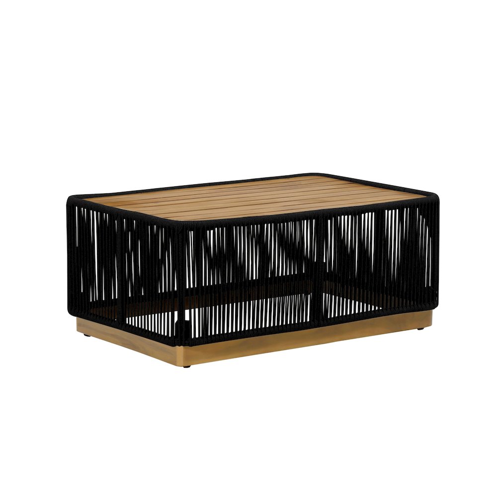 Alpine Teak outdoor collection Black Rope Coffee table. Picture 1