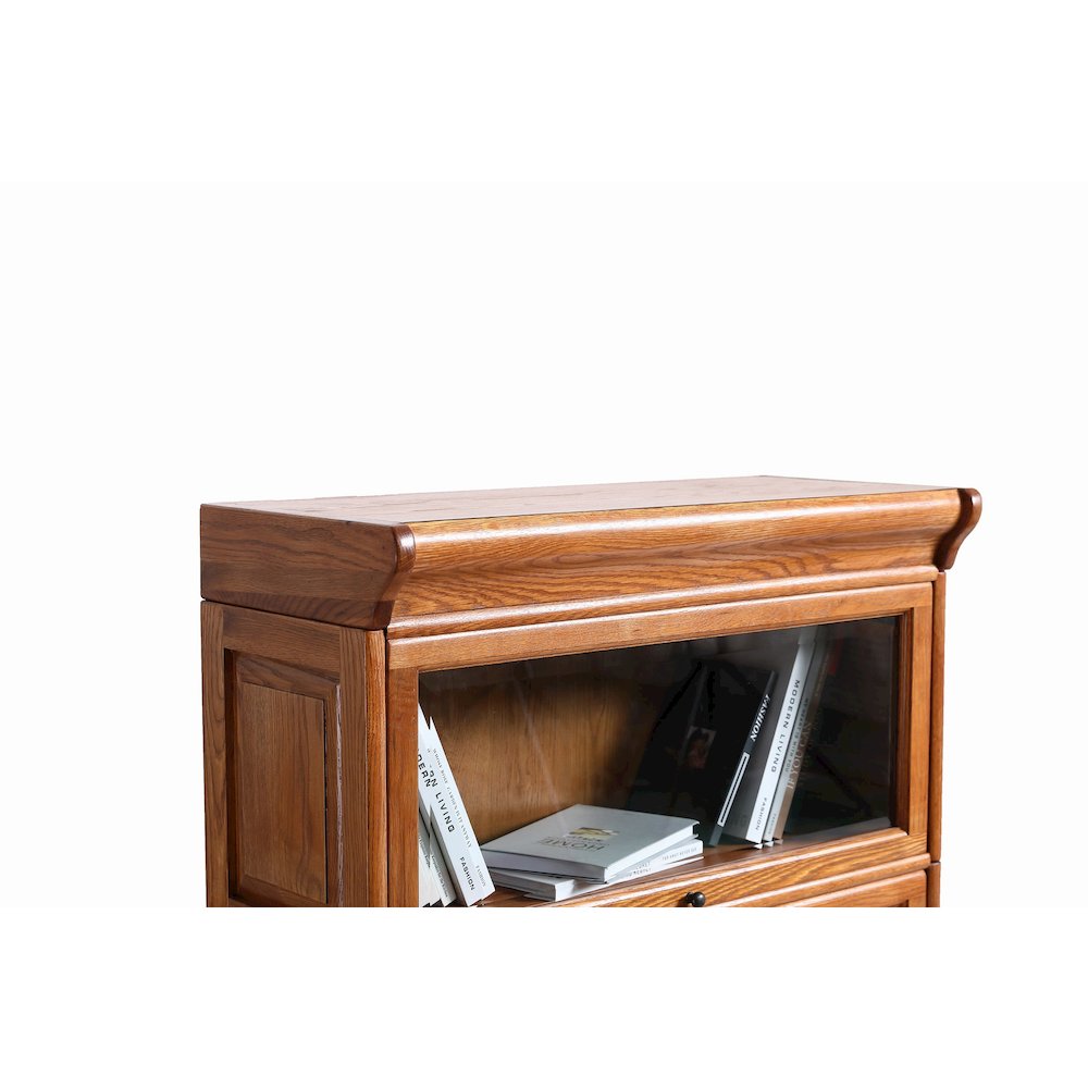 Mission Narrow Barrister Bookcase - Beveled Glass - Michael's Cherry. Picture 5