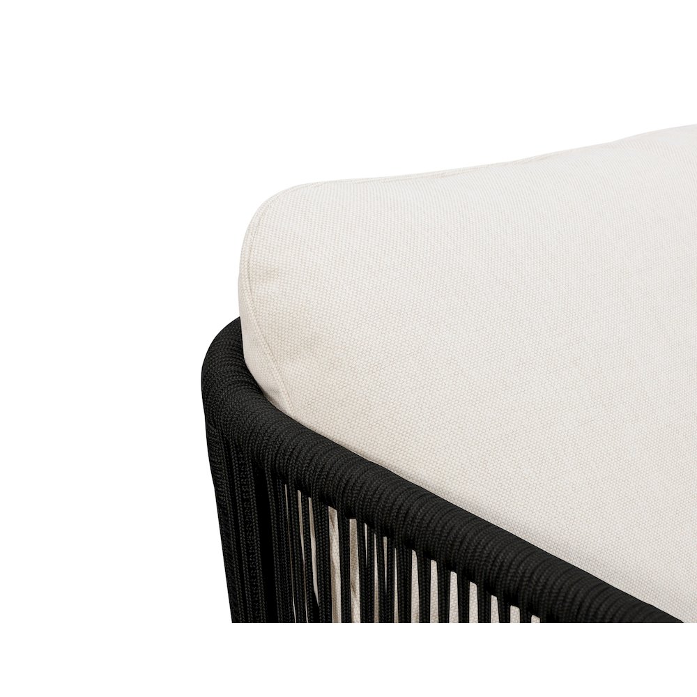 Alpine Teak Wood Outdoor Sofa with Black Rope Design. Picture 6