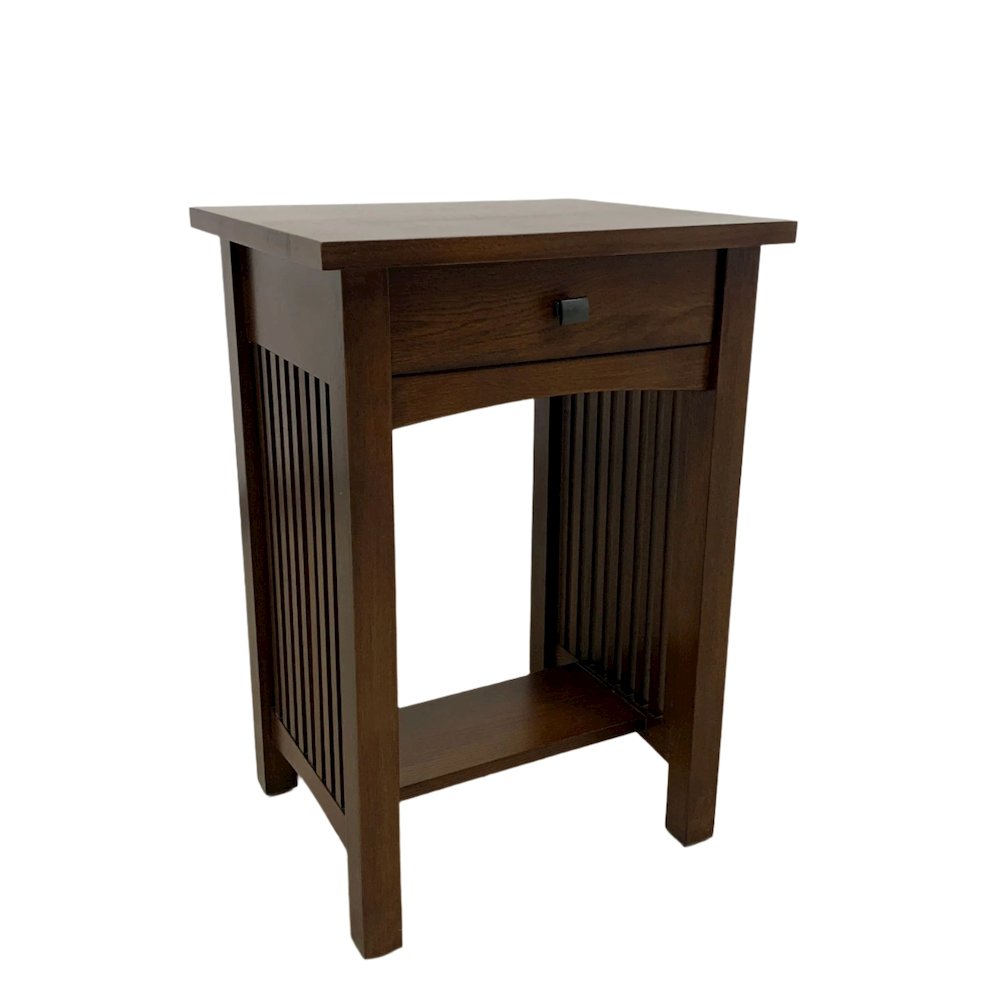 Mission 1 Drawer Spindle End Table - Walnut. Picture 1