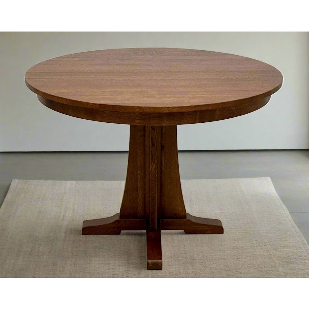 Quarter Sawn Oak Round Dining Table, Kitchen Table - 42" - Michael's Cherry. Picture 1