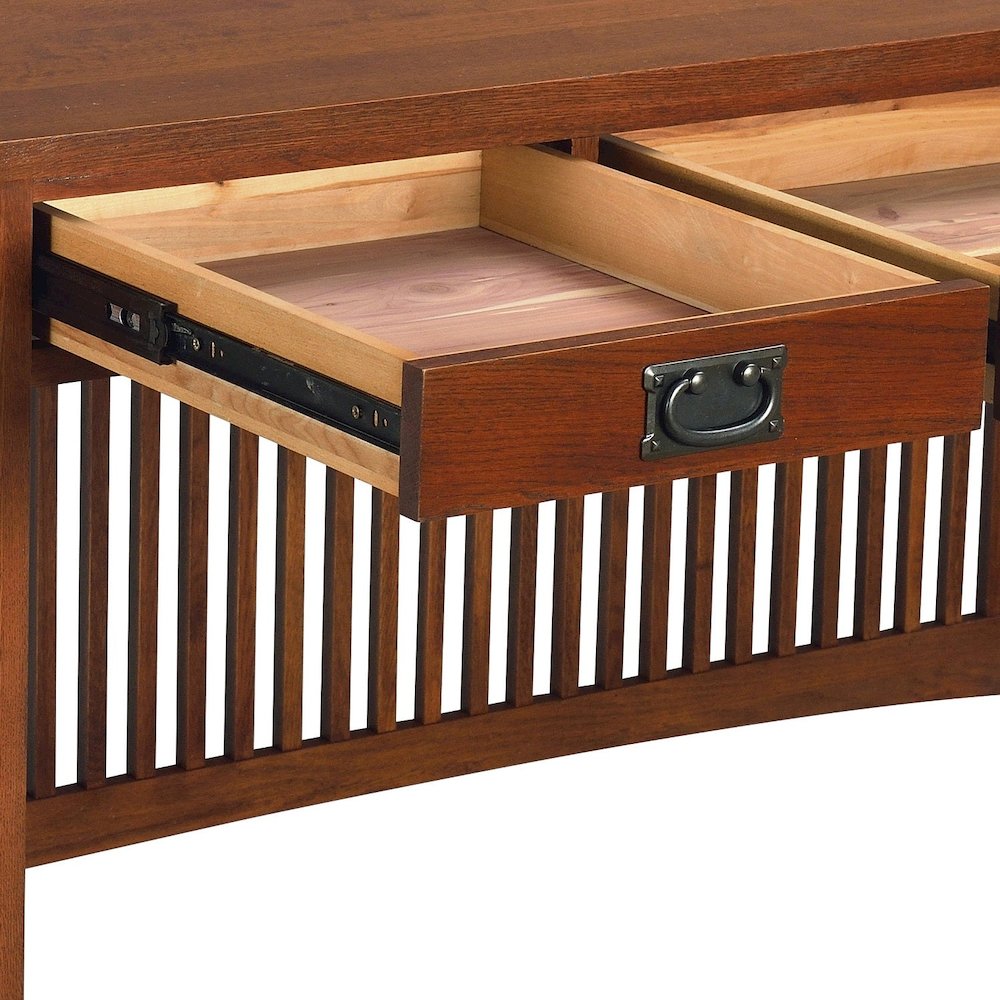 Mission Crofter 3 Drawer Library Desk - Michael's Cherry. Picture 6