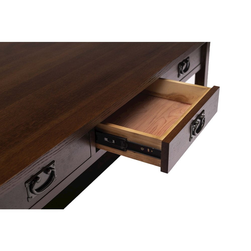 Mission Crofter Style 6 Drawer Coffee Table - Walnut. Picture 4