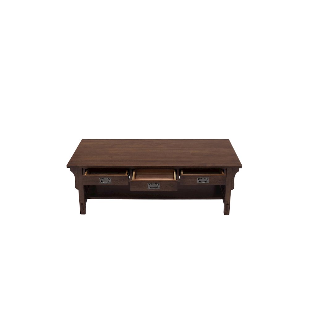 Mission Crofter Style 6 Drawer Coffee Table - Walnut. Picture 3