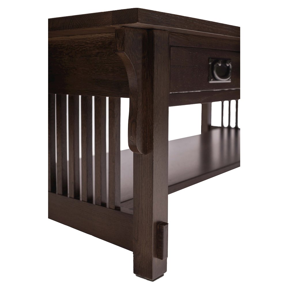 Mission Crofter Style 6 Drawer Coffee Table - Walnut. Picture 5