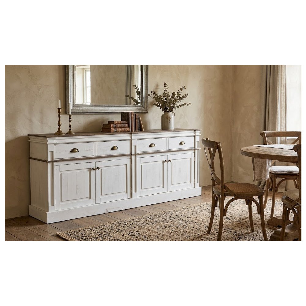 Farmhouse Style Solid Wood Sideboard Console Cabinet with Drawers & Storage -76". Picture 2