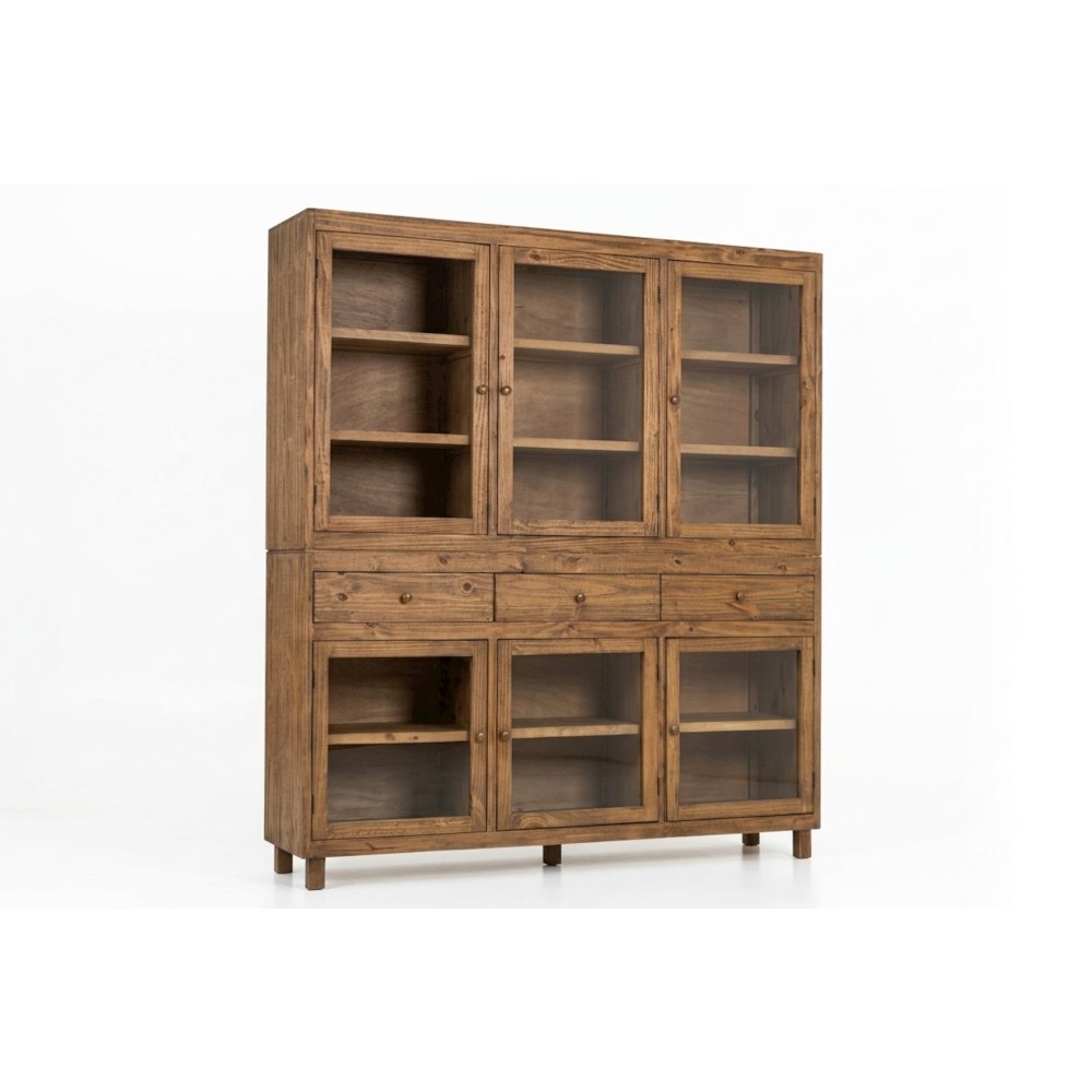 Rustic Modern Solid Pine Wood Sideboard Console Cabinet with Storage - 88". Picture 1