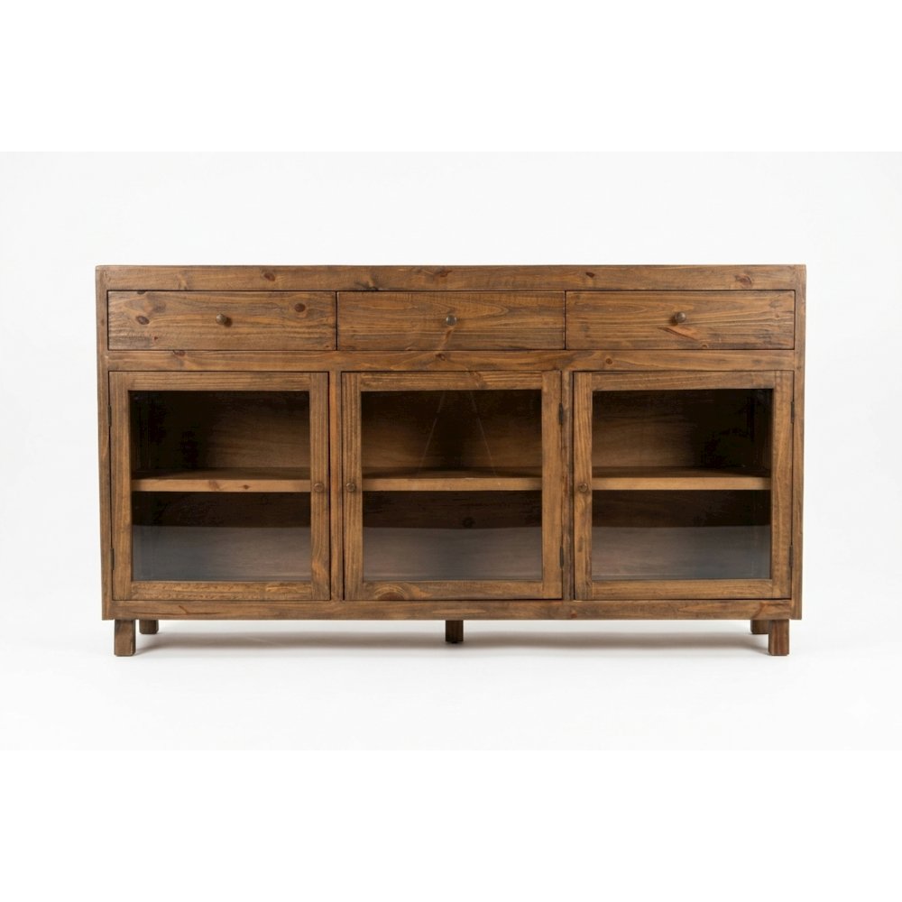 Rustic Modern Solid Pine Wood Sideboard Console Cabinet with Storage - 88". Picture 3