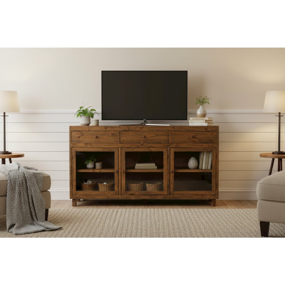 Rustic-Modern Solid Wood Bookcase & Cabinet - 84". Picture 5