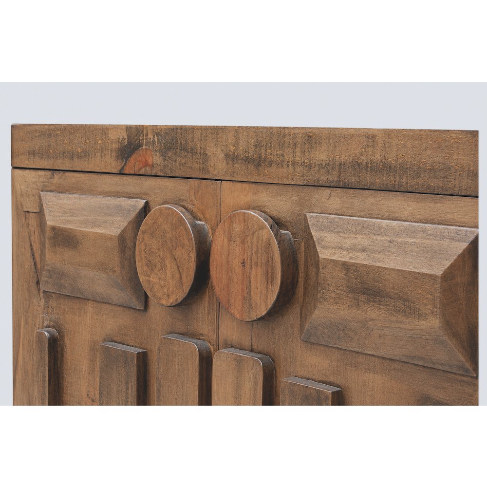 Rustic-Modern Geometric Design Sideboard, Cabinet. Picture 4