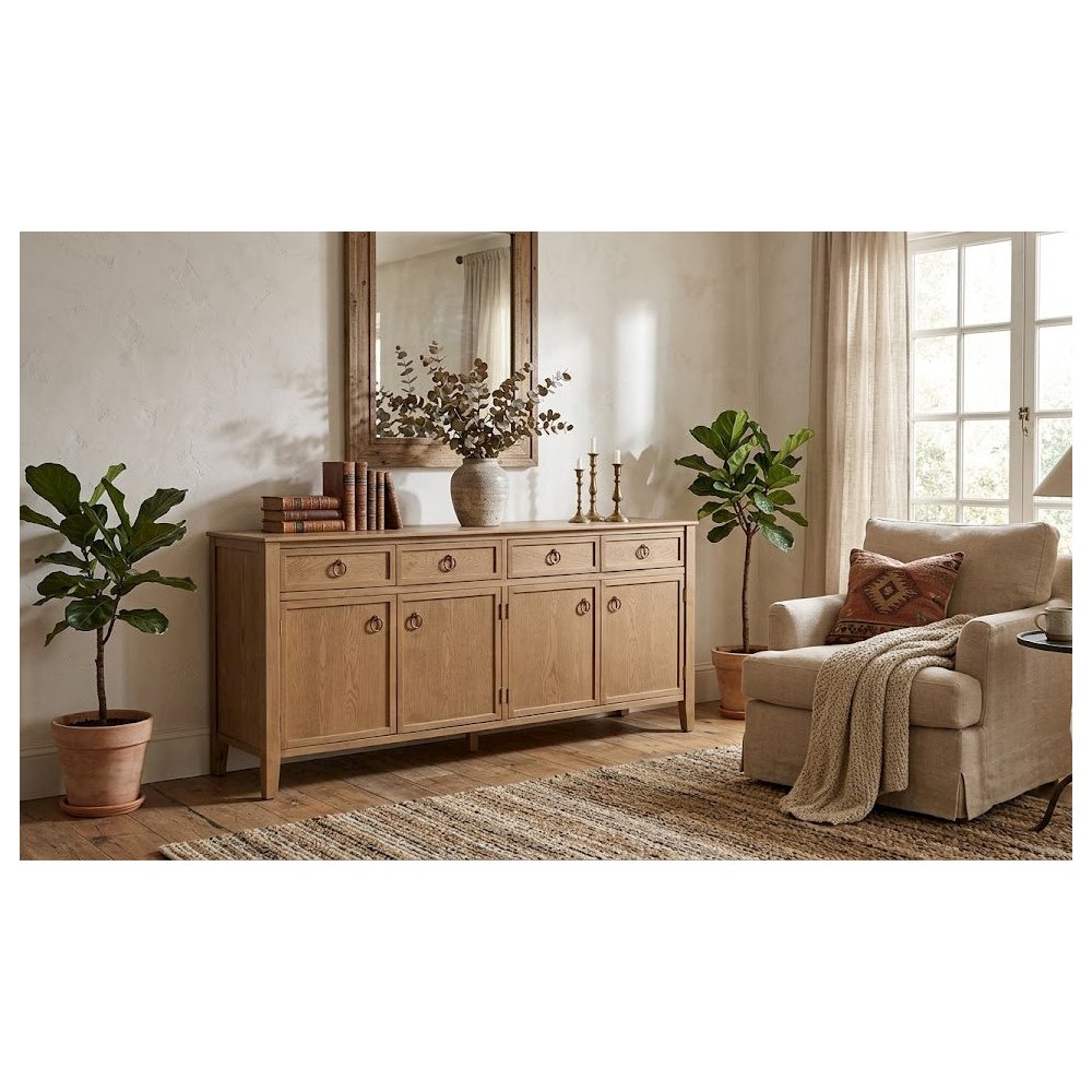 Rustic-Modern Distressed Black Solid Wood Sideboard, Cabinet. Picture 3