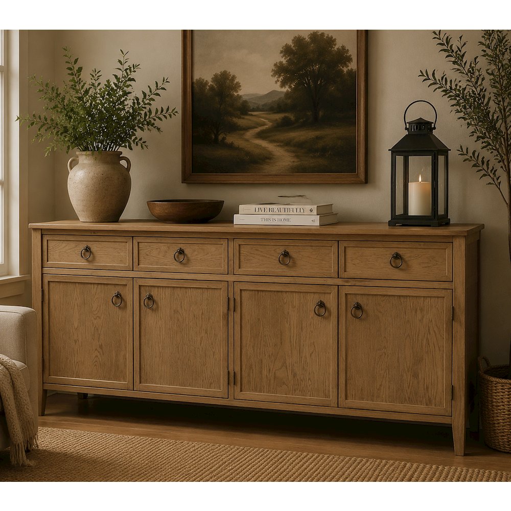 Rustic-Modern Distressed Black Solid Wood Sideboard, Cabinet. Picture 4