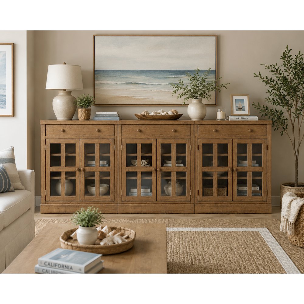 Rustic Modern Farmhouse Bookcase & Cabinet – Solid Pine Wood. Picture 6