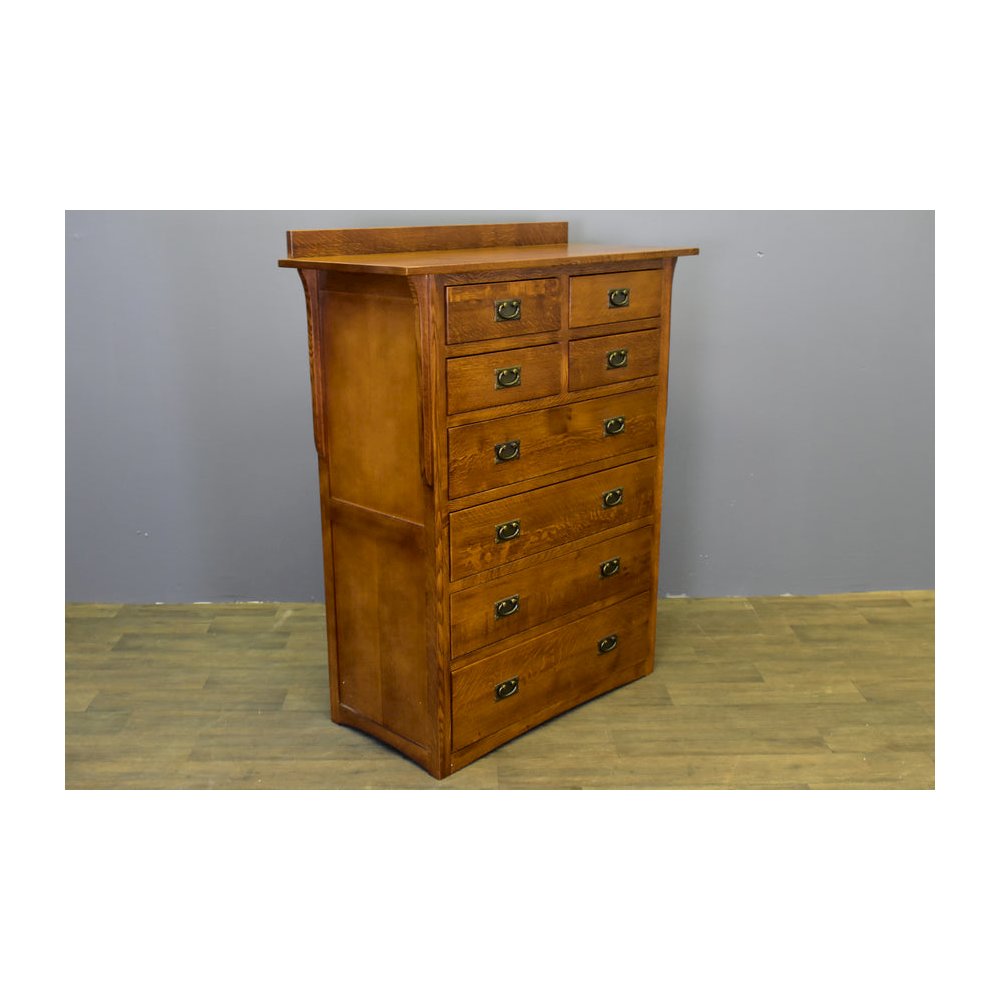 Mission Solid Oak 8 Drawer Dresser - Michael's Cherry. Picture 2