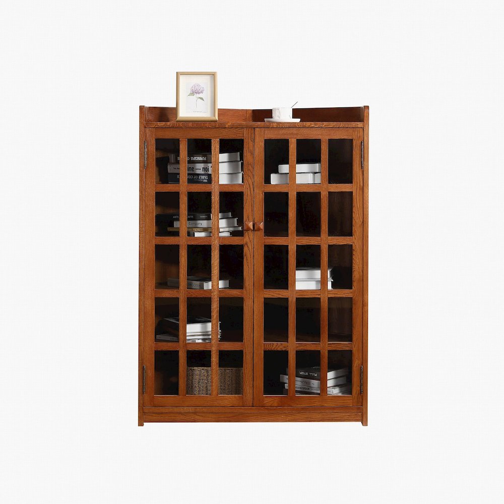 Mission Oak Corner Bookcase / Cabinet - Michael's Cherry. Picture 3