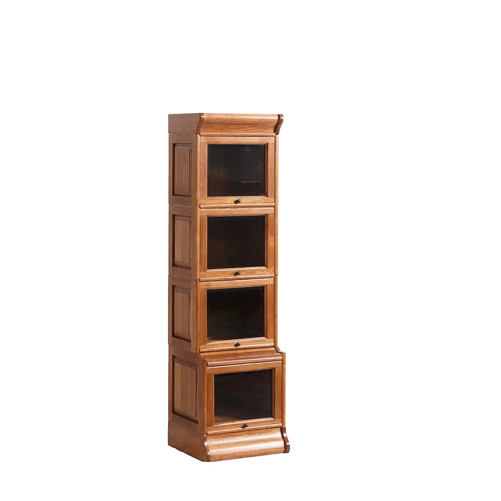 Mission Narrow Barrister Bookcase - Beveled Glass - Michael's Cherry. Picture 2