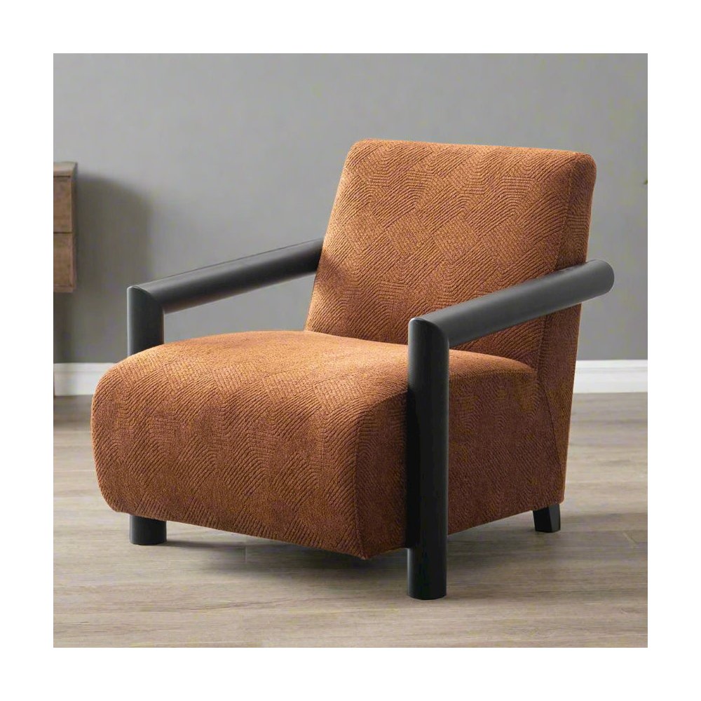Nora Collection Mid-Century Modern  Arm Chair - Orange. Picture 1