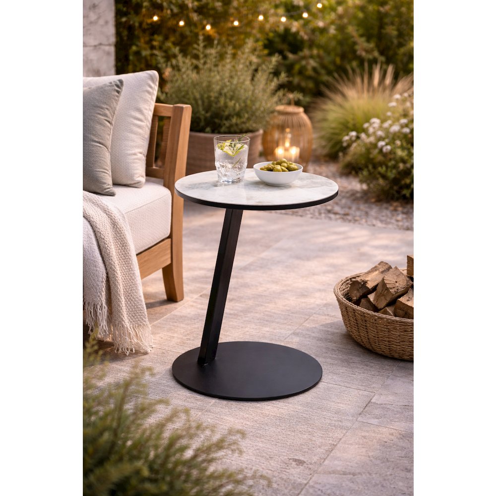 Serene Outdoor Modern Outdoor Side table - Black. Picture 3