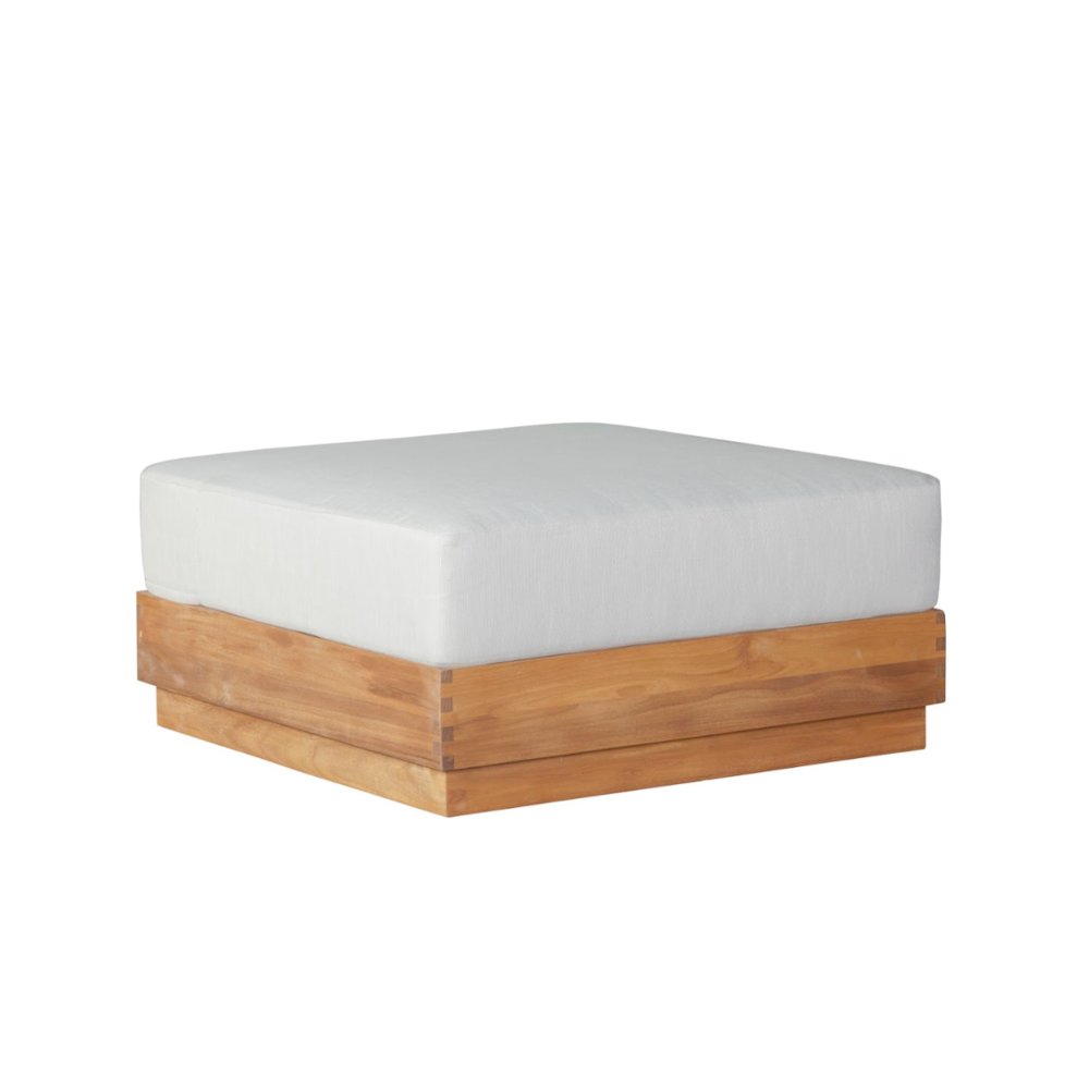 Imperial Grove Outdoor Solid Teak Wood Ottoman. Picture 4
