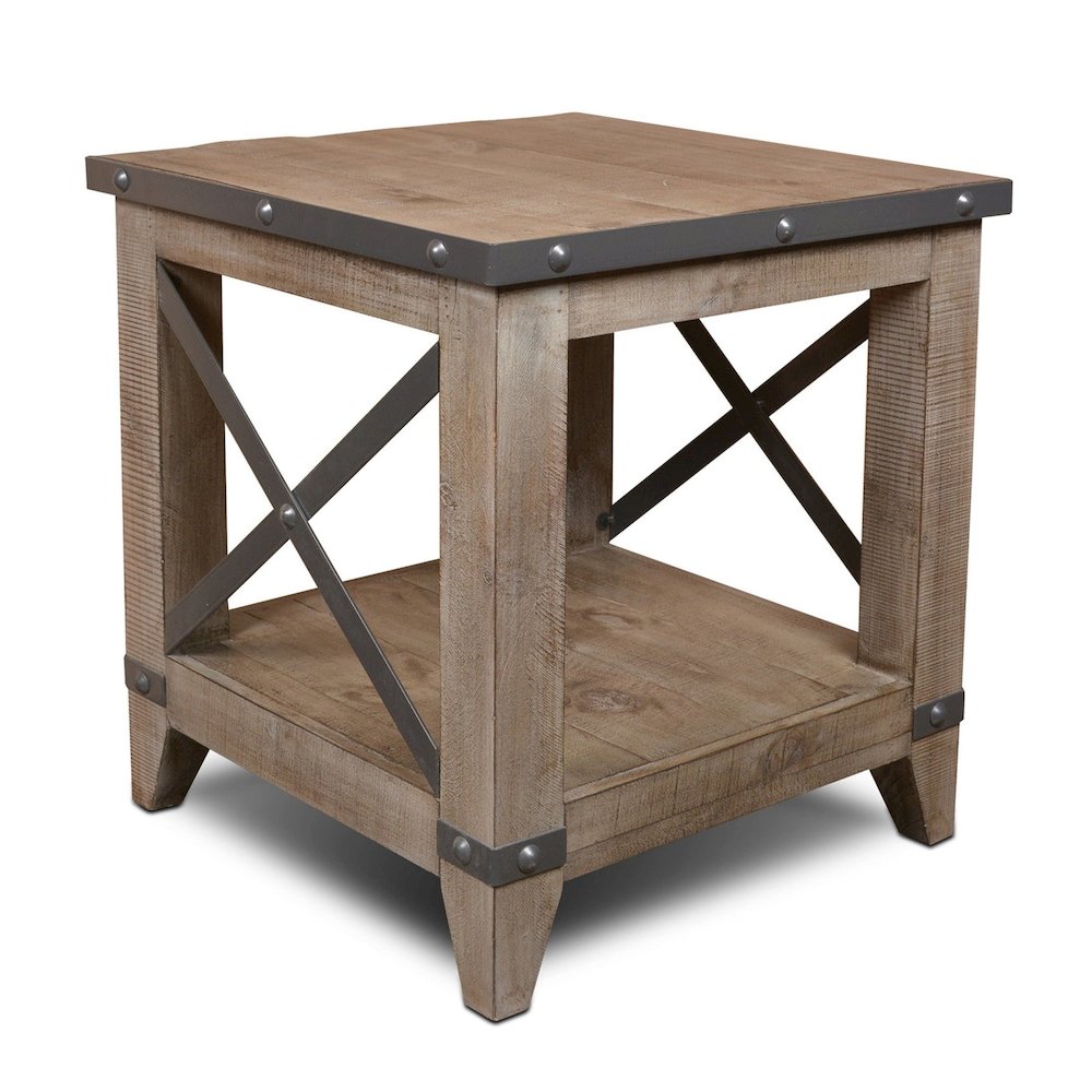 Set of 2 Larson Cross Bar Open End Table - Gray. Picture 1