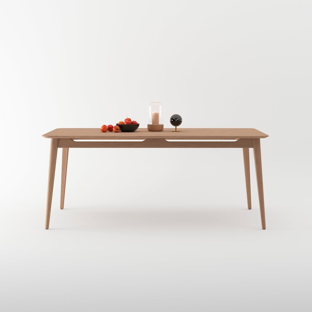 Isabella Mid century Dining Table - American Solid Oak 86.75". Picture 2