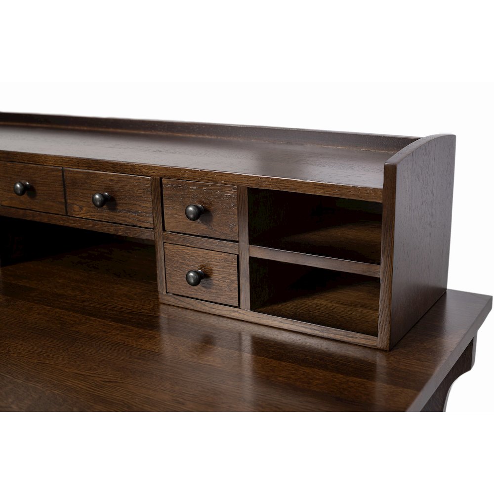 Mission Style Library Table with Removable Organizer - Walnut. Picture 5