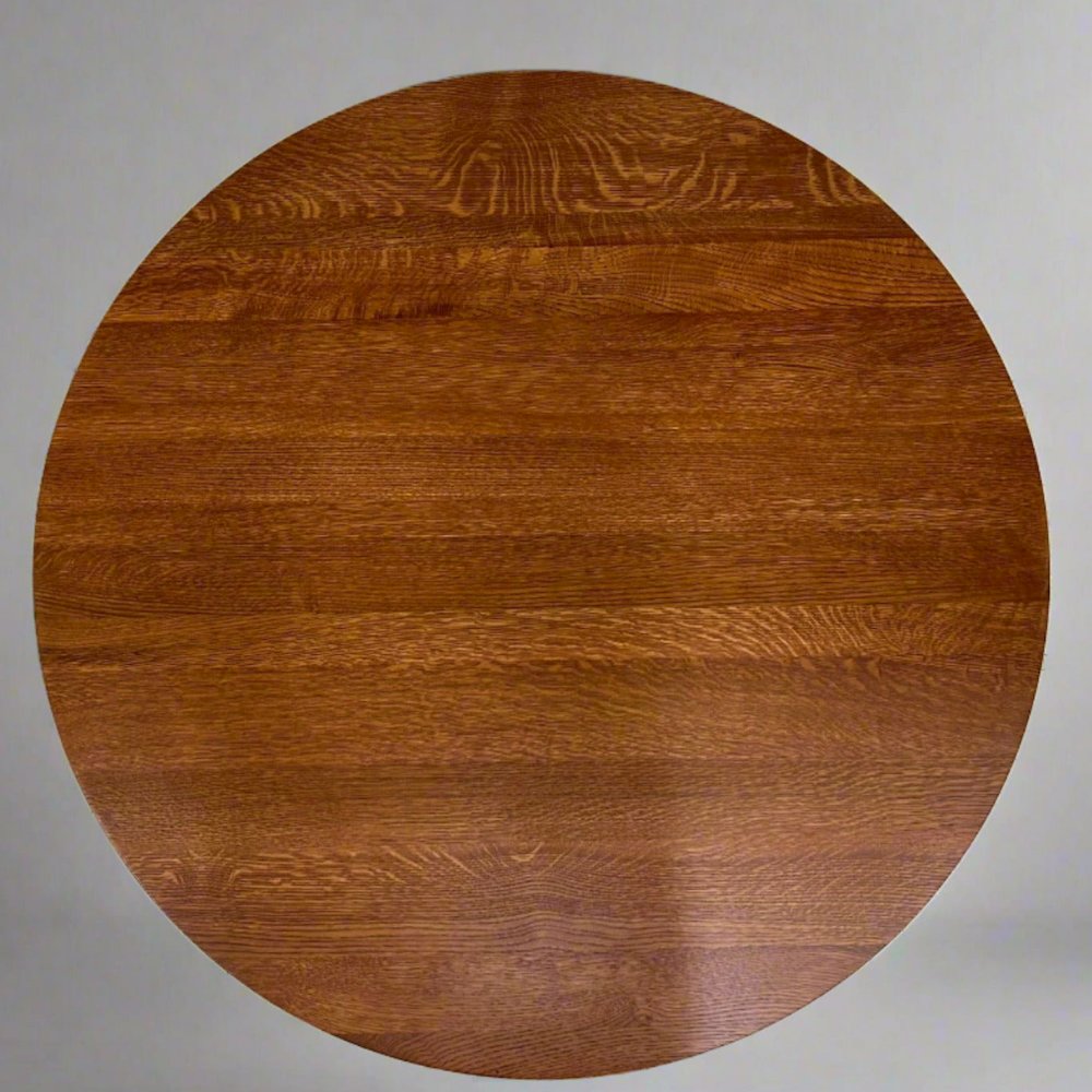 Mission Quarter Sawn Oak Round Dining Table Set - 42" - Michael's Cherry. Picture 3