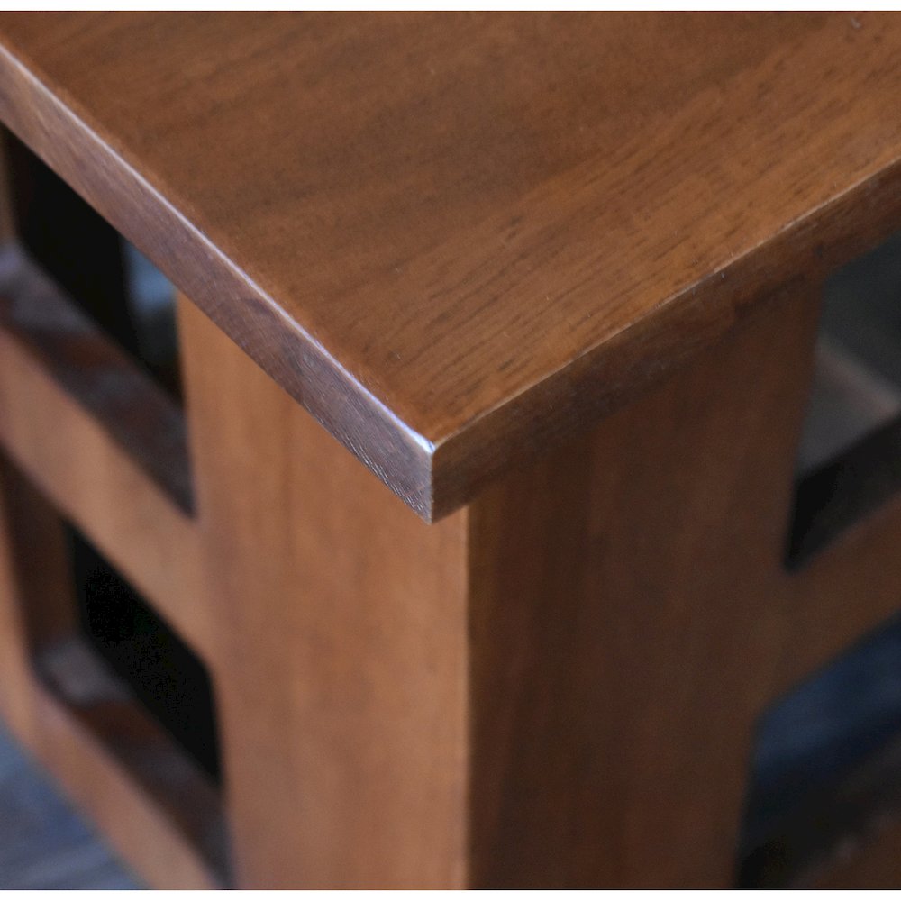 Mission Solid Oak Square End Table with Cut Outs - Michael's Cherry. Picture 4