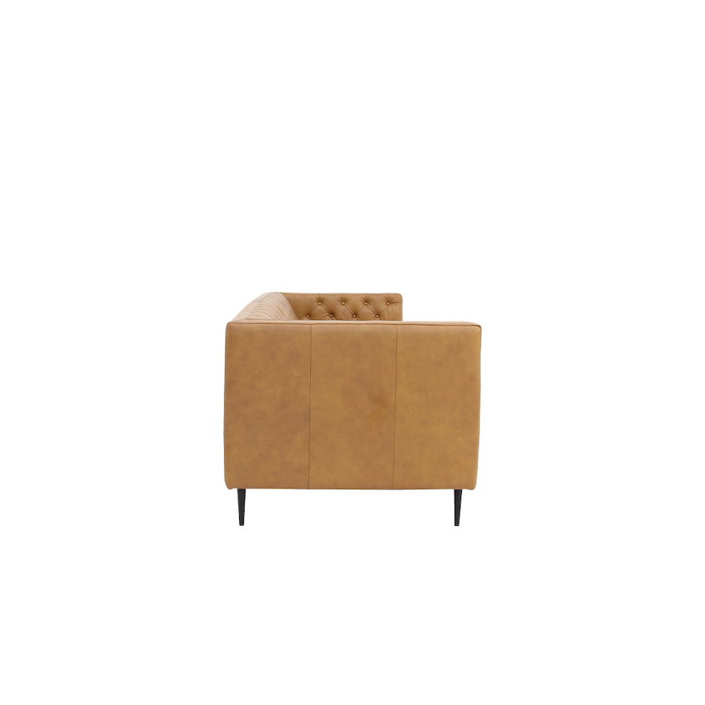 Lucius Top Grain Leather Sofa - Tan. Picture 3