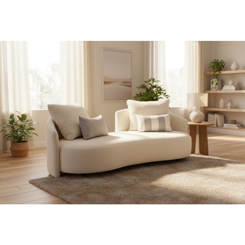 Serene Outdoor Sofa - 83", Cream Bouclé All-Weather. Picture 2