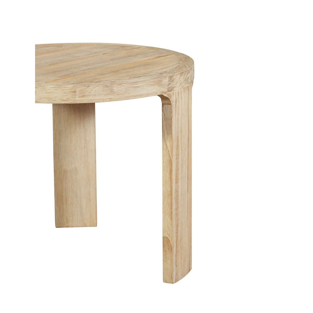 Eclipse Outdoor Solid Teak Wood Natural Look End Table. Picture 5