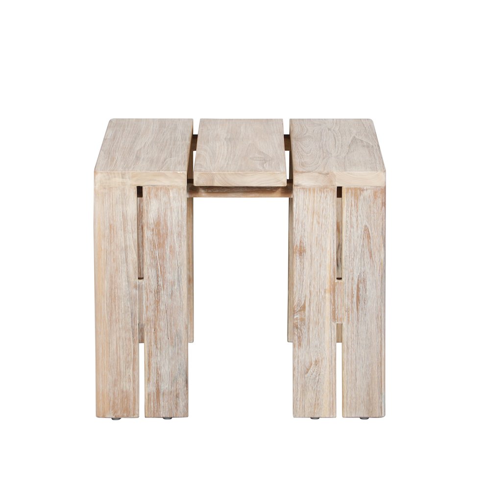 Paradiso Outdoor Teak Natural Look End Table. Picture 1