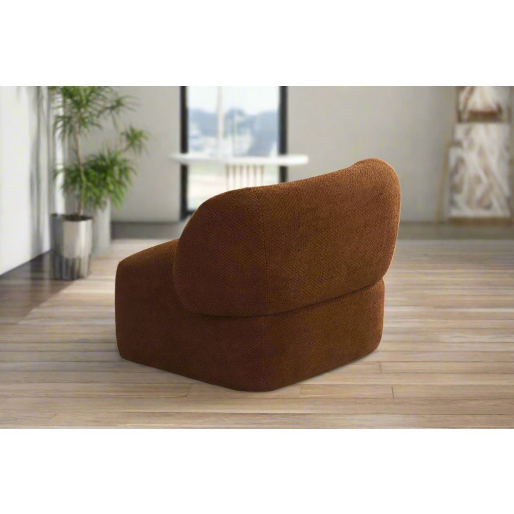 Forma Mid-Century Modern Swivel Livingroom Chair - Brown. Picture 7