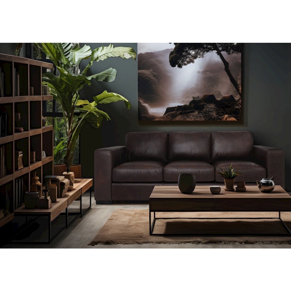 Argento Top Grain Leather Sofa - Brown. Picture 2