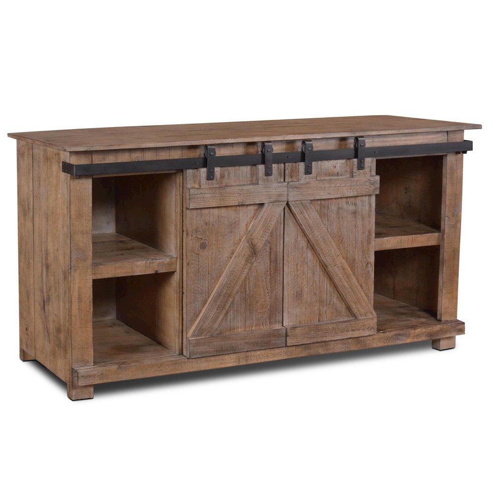 Westgate 60" Sliding Barn Door TV Stand - Grey. Picture 1