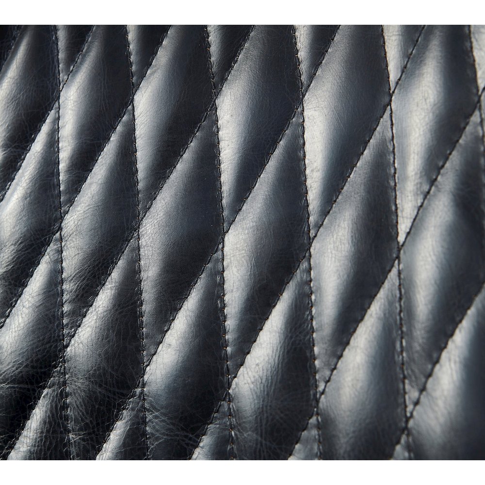 Cruz Modern Egg Chair - Slate Leather and Metal Spitfire Shell. Picture 3