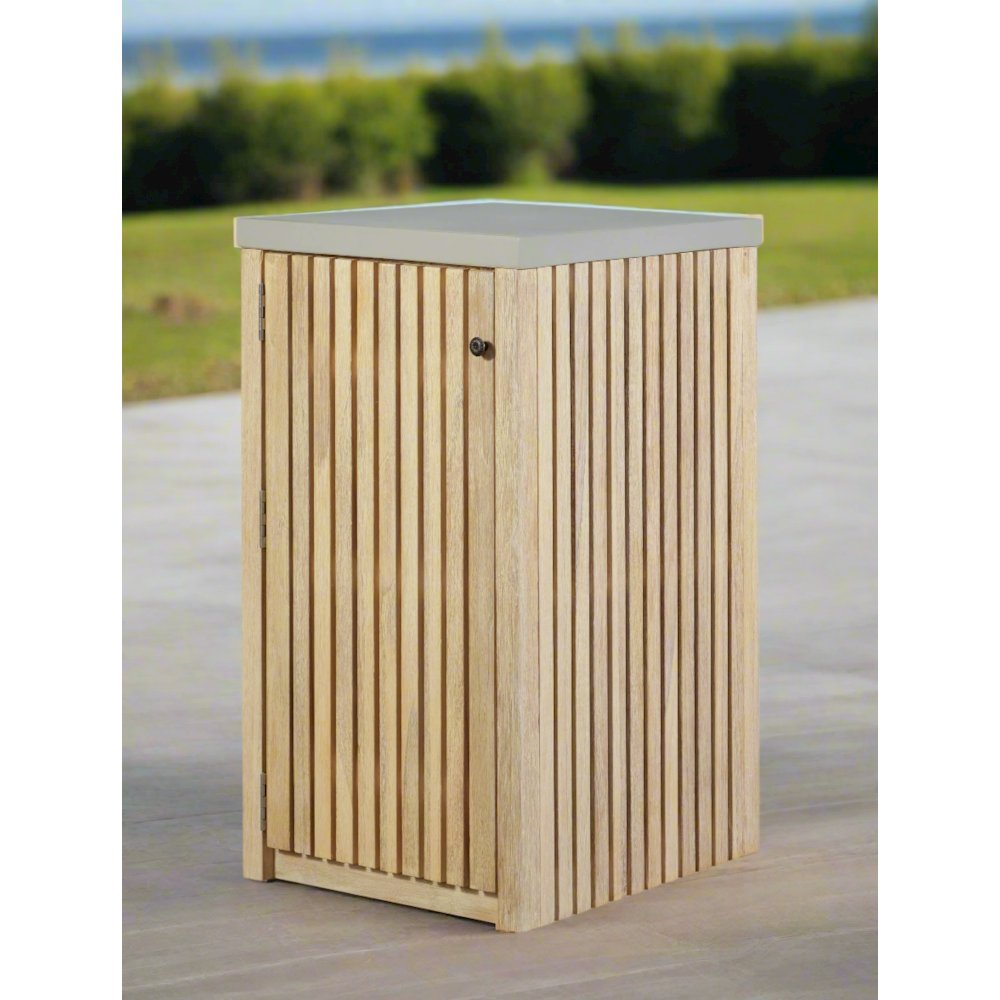 Eclipse Outdoor Solid Teak Natural Look Wood Cabinet. Picture 2