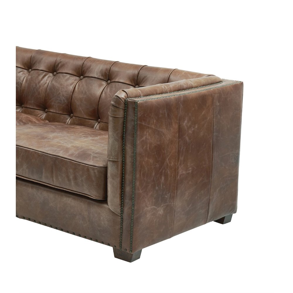 Tuxedo Leather Sofa - Bark Brown. Picture 4
