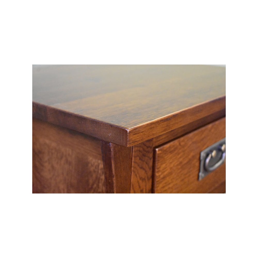 Mission Style Solid Quarter Sawn Oak Keyhole Nightstand. Picture 3