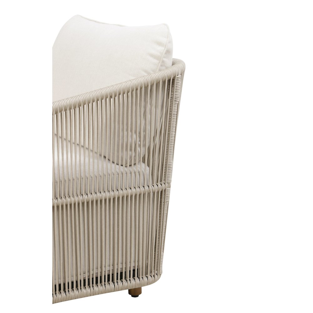 Alpine Teak Wood Outdoor Loveseat with Gray Rope Design. Picture 5