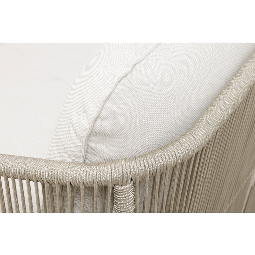 Alpine Teak Wood Outdoor Loveseat with Gray Rope Design. Picture 9